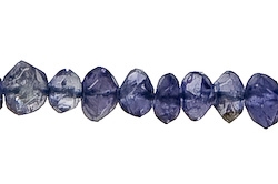 Iolith/Cordierit Button facettiert 3x4 mm